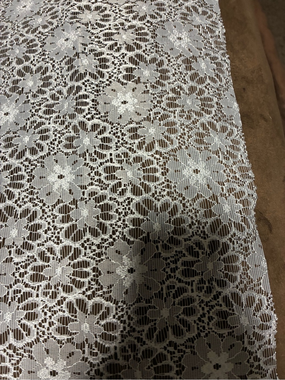 Vintage White Floral Lace Tablecloth 74” by 58” - Picture 3 of 4